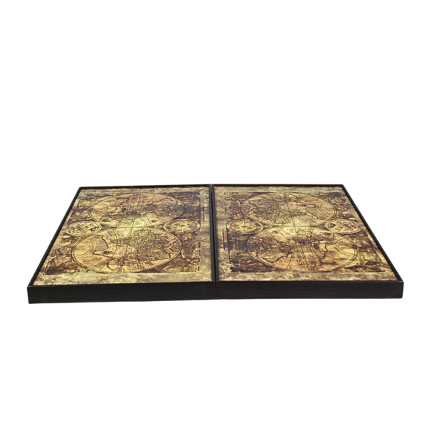 Wooden Trendy Atlas Design Backgammon Set 23 Inch - Image 3