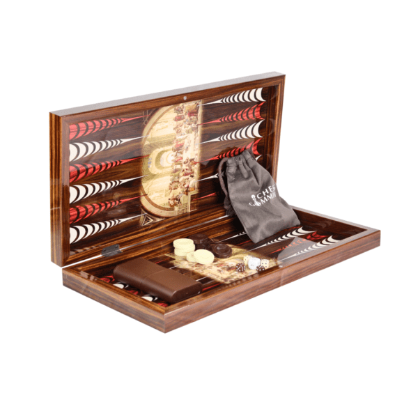 Wooden Athens Design Backgammon Set 19 Inch - Image 2