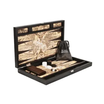 Leatherette Atlas Design Backgammon Set 23 Inch