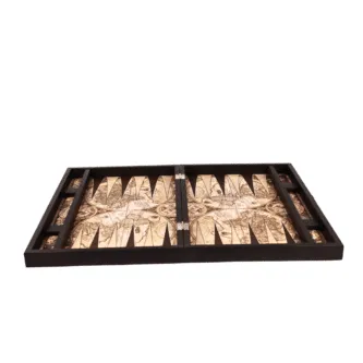 Leatherette Atlas Design Backgammon Set 23 Inch