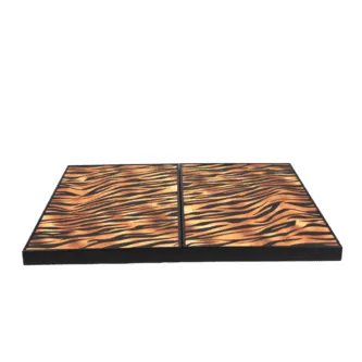 Leatherette Safari Design Backgammon Set 23 Inch