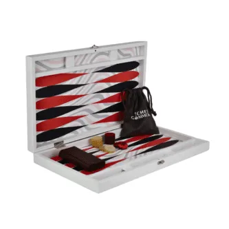 Leatherette Illusion Design Backgammon Set 23 Inch