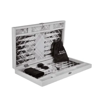 Leatherette Flannel Design Backgammon Set 23 Inch