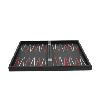 Leatherette Midnight Black Design Backgammon Set 19 Inch