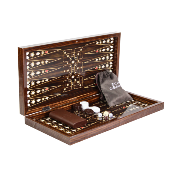 Wooden Carved Backgammon Set 23 Inch - Image 2