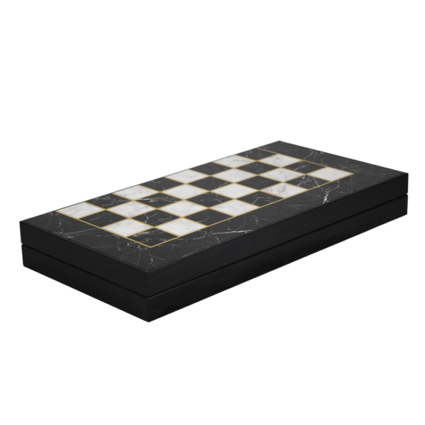 Wooden Black Marble Design Chess & Backgammon Set 19 Inch - Image 2