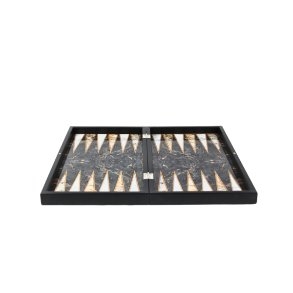 Wooden Gray Marble Design Chess & Backgammon Set 19 Inch - Image 5