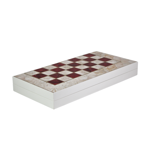 Wooden Red Marble Design Chess & Backgammon Set 19 Inch - Image 5