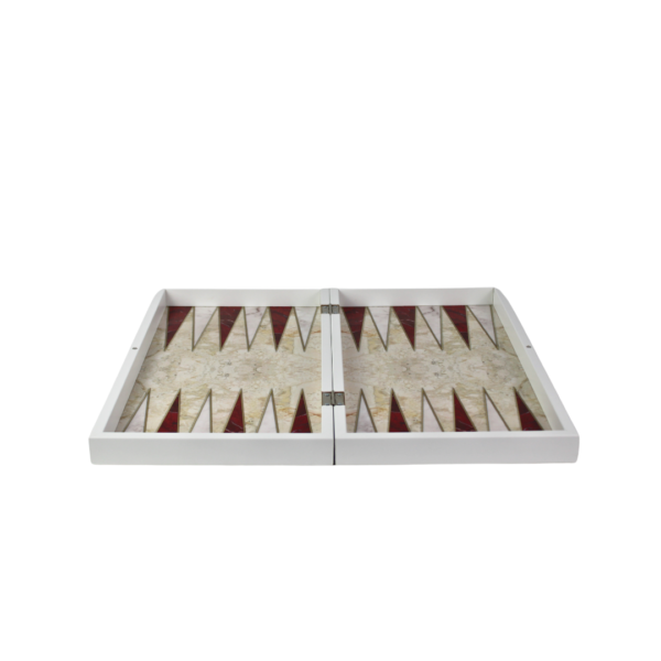 Wooden Red Marble Design Chess & Backgammon Set 19 Inch - Image 4