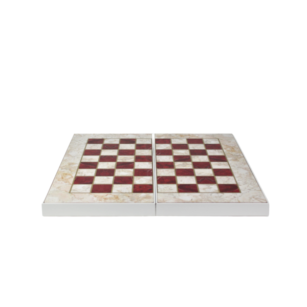 Wooden Red Marble Design Chess & Backgammon Set 19 Inch - Image 3