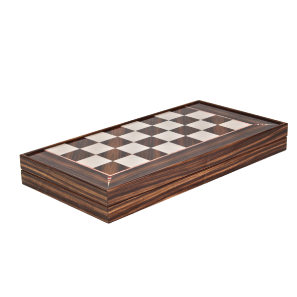 Wooden Walnut Design Chess & Backgammon Set 20 Inch - Image 2