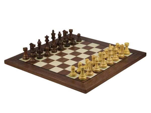 Walnut Chess Set 20 Inch With Helena Flat Chess Board and Weighted Sheesham French Knight Staunton Chess Pieces 3.75 Inch - Image 2