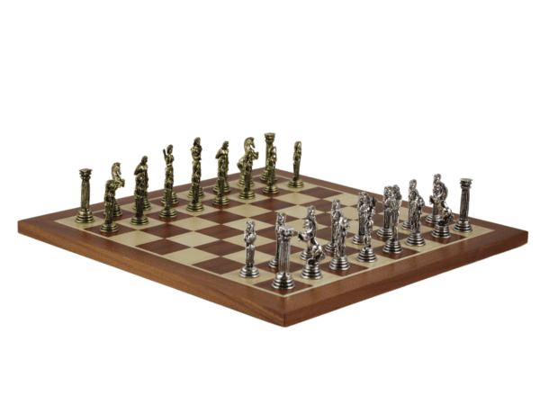 Mahogany Personalised Metal Chess Set with Drawstring Bag 14 Inch - Image 4