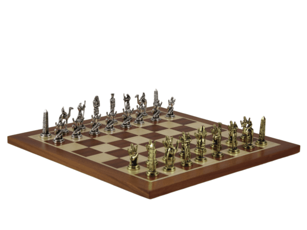 Mahogany Personalised Metal Chess Set with Drawstring Bag 14 Inch - Image 2