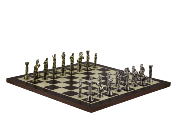 Wenge Personalised Metal Chess Set with Drawstring Bag 14 Inch - Image 2