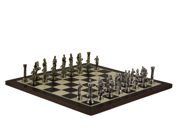 Wenge Personalised Metal Chess Set with Drawstring Bag 14 Inch - Image 6