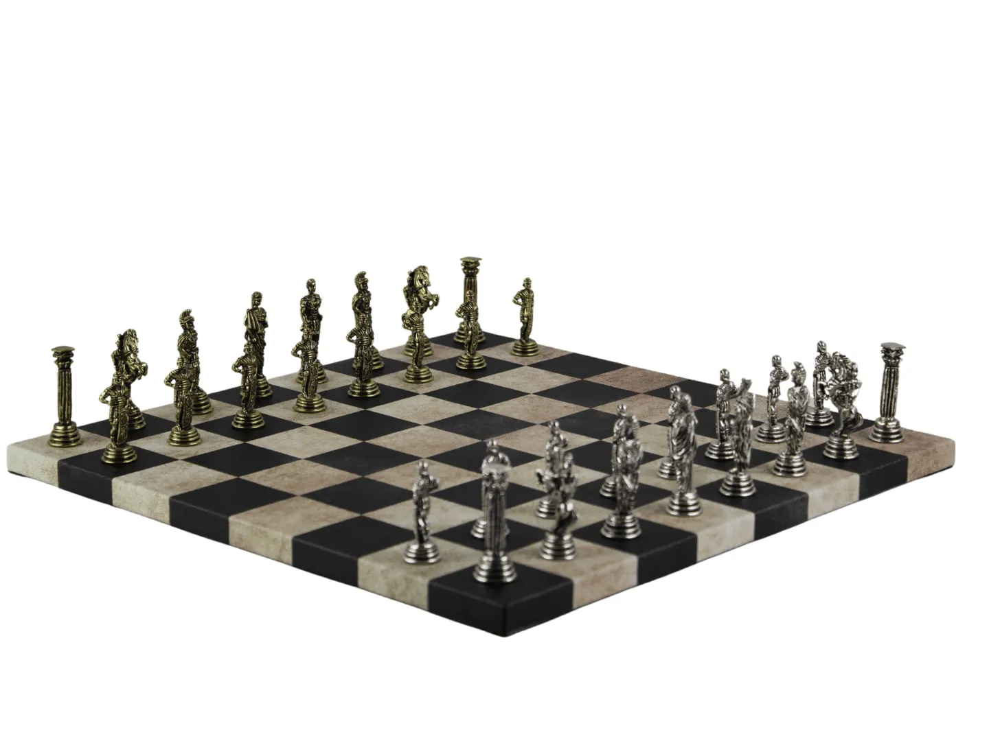 Black Leatherette Personalised Metal Chess Set with Drawstring Bag 14 Inch - Image 6