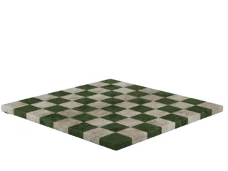 Green Leatherette Personalised 3D Acrylic Staunton Chess Pieces with Drawstring Bag 14 Inch