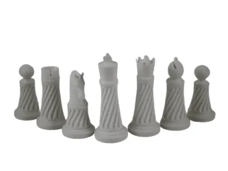 Green Leatherette Personalised 3D Acrylic Staunton Chess Pieces with Drawstring Bag 14 Inch