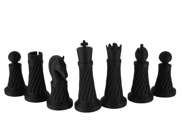 Black 3D PLA Acrylic Staunton Chess Pieces with Drawstring Bag
