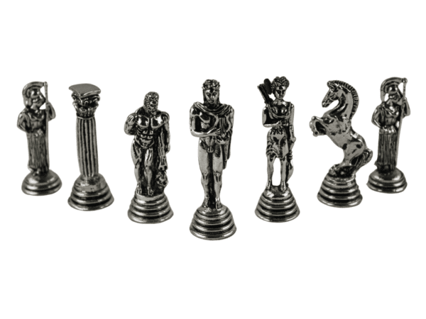 Athena Metal Chess Pieces Nickel & Brass 2.5 Inch - Image 3
