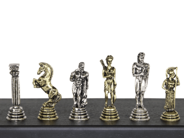 Athena Metal Chess Pieces Nickel & Brass 2.5 Inch