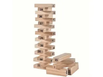 Tumbling Tower Wooden Blocks Family Game 7.1 Inches