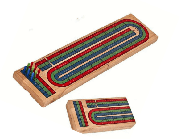 3 Player Wooden Cribbage Family Game 15 Inch