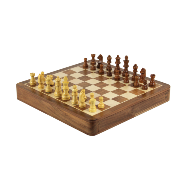 Solid Wood Sheesham Square Chess Set 12 Inch