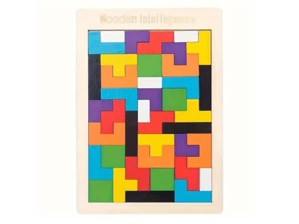 Multi-Coloured Rectangle Popular Wooden Puzzle Tangram - Image 2