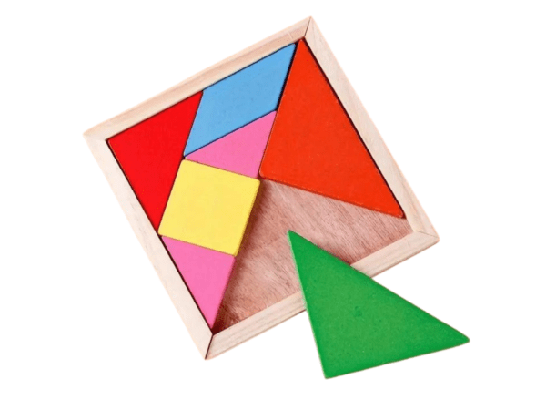 Multi-Coloured Square Popular Wooden Puzzle Tangram - Image 2