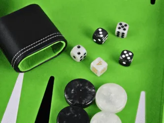Lime Green Leather Backgammon Set 21 Inch