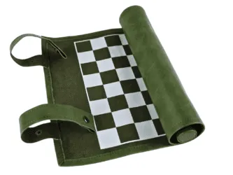 Green Travel Roll Up Chess Set 13 Inch