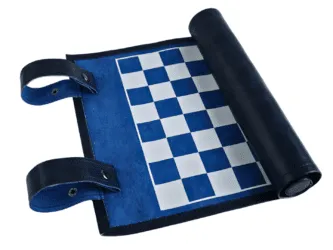 Blue Travel Roll Up Chess Set 13 Inch