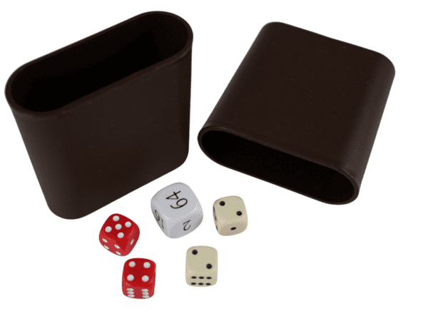 Replacement Backgammon Dice Set & Dice cups- White Doubling Cube - Red & Cream Dices