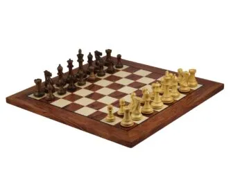 Rosewood Chess Set 20 Inch With Helena Flat Chess Board and Weighted Sheesham Morphy Series Staunton Chess Pieces 3.75 Inch