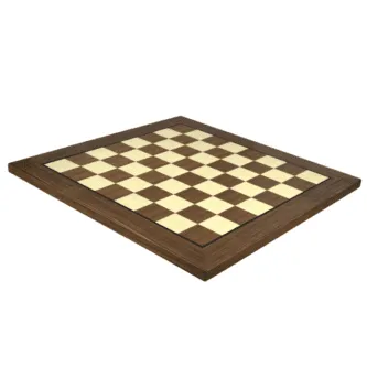 Isle of Lewis Chess Set With I Ivory & Red Resin Chess Pieces 3.5 Inch and Walnut Chess Board 20 Inch