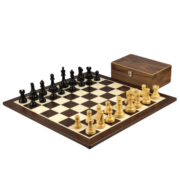Wenge Chess Set 21 Inch With Wenge Chess Board and Weighted Ebonised Staunton Reykjavik Chess Pieces 3.75 Inch