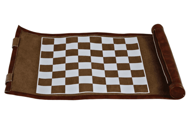 Brown Travel Roll Up Chess Set 13 Inch - Image 2