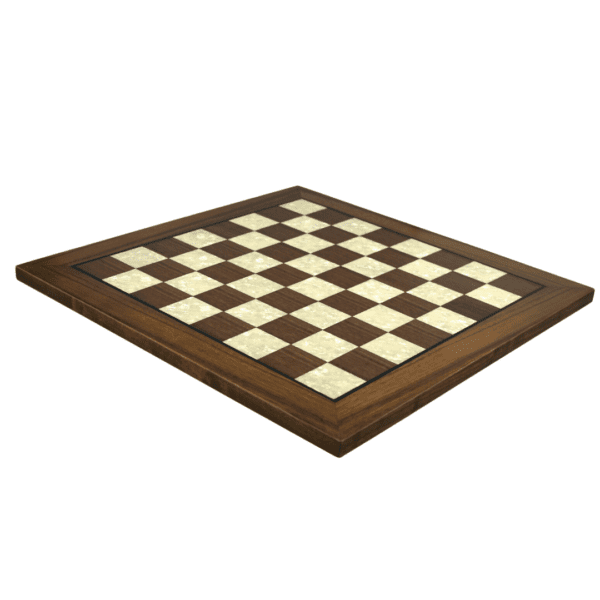 Helena Flat Mother of Pearl Walnut Chess Board 20 Inch - Image 5