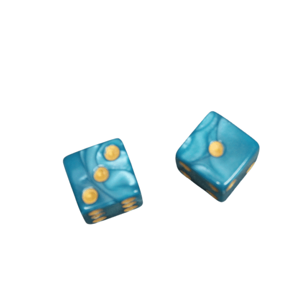 Light Blue 16 mm D6 Dice Roll Playing Dices with Yellow Dots - Image 2
