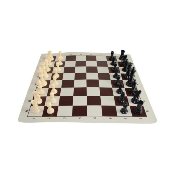Brown Club Roll Up Chess Set 14 Inch - Image 3
