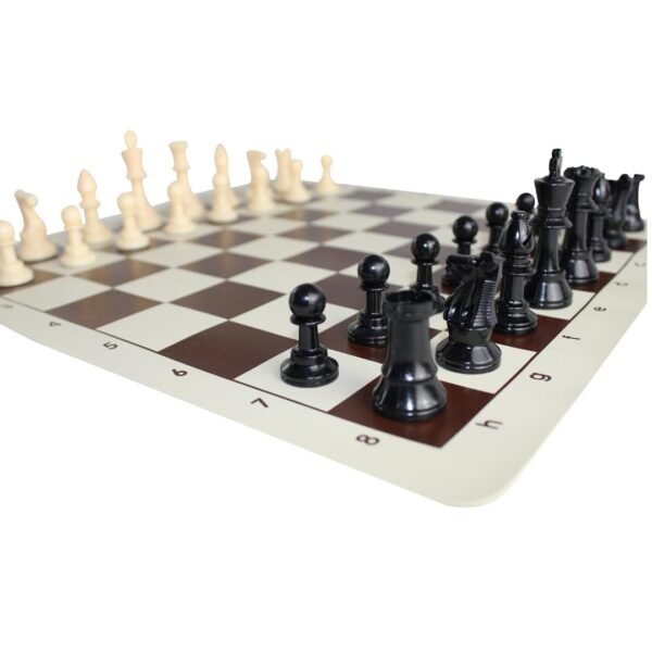 Brown Club Roll Up Chess Set 14 Inch - Image 5