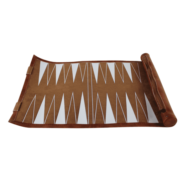 Brown Travel Roll Up Backgammon Set 13 Inch - Image 3