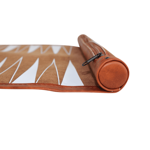 Brown Travel Roll Up Backgammon Set 13 Inch - Image 4