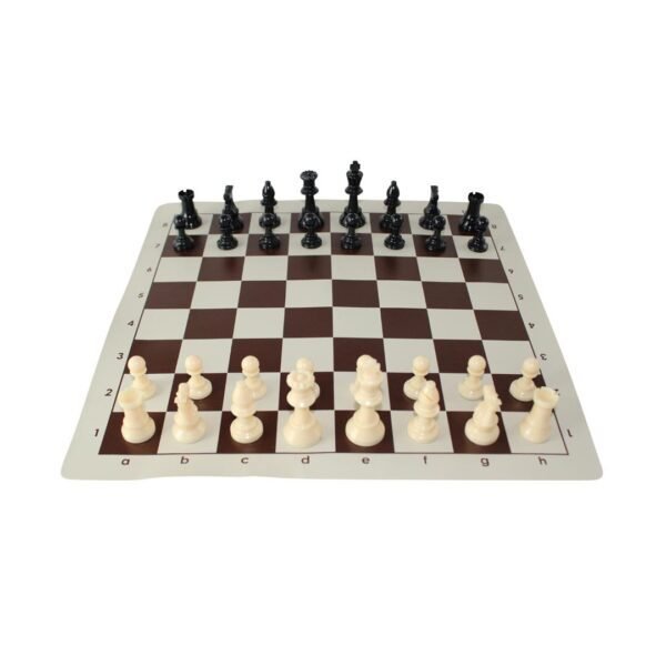 Brown Club Roll Up Chess Set 14 Inch - Image 4