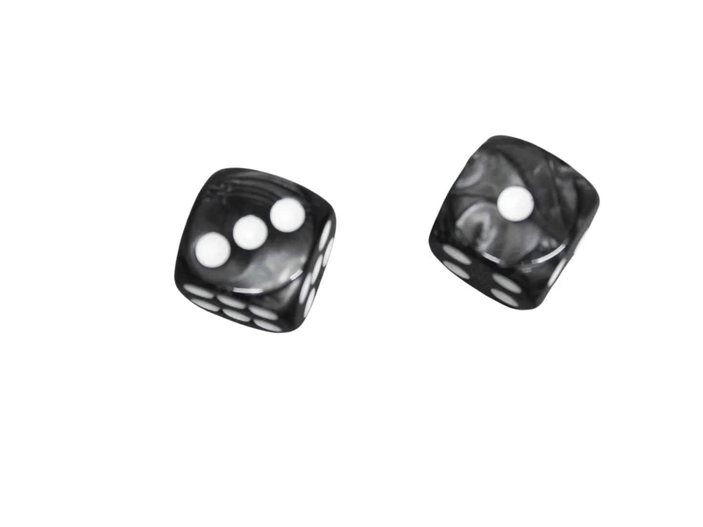Iron Black Rounded Marble Effect 16 mm D6 Dice Roll Playing Dices with White Dots - Image 2