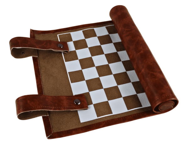 Brown Travel Roll Up Chess Set 13 Inch - Image 10