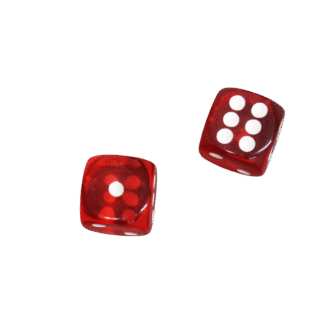 Translucent Red 14 mm D6 Roll Playing Game Dices with White Dots