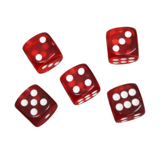 Translucent Red 14 mm D6 Roll Playing Game Dices with White Dots